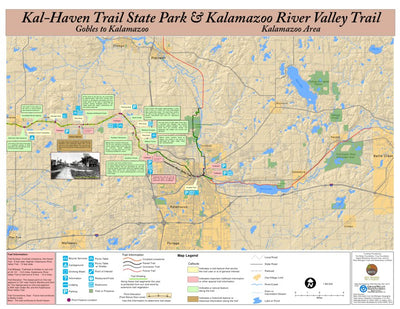 West Michigan Trails and Greenways Coalition Kal-Haven Trail State Park-Gobles to Kalamazoo and the Kalamazoo River Valley Trail Map digital map