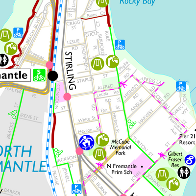 Fremantle Traffic Bridge Closure - North map - Walk, wheel, ride. Preview 3