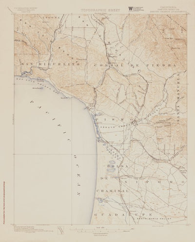 Western Michigan University CA-ARROYO GRANDE: Authoritative US Topos Historic 1897 digital map