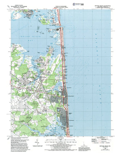 Western Michigan University DE-Bethany Beach: Authoritative US Topos 1984 digital map