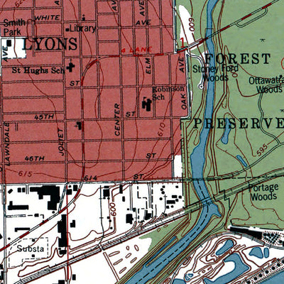 Western Michigan University IL-Berwyn: Authoritative US Topos 1993 digital map