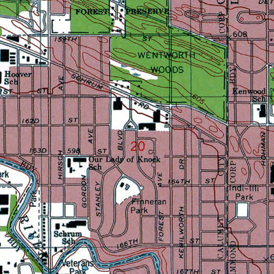 Western Michigan University IL-IN-Calumet City: Authoritative US Topos 1991 digital map