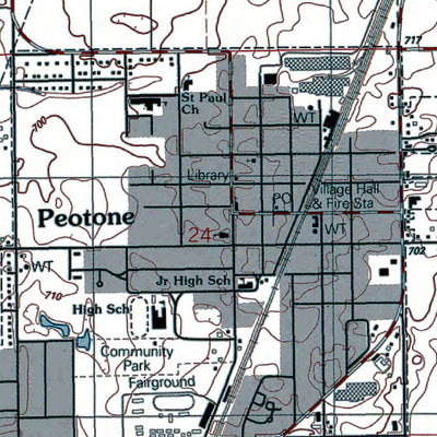 Western Michigan University IL-Peotone: Authoritative US Topos 1990 digital map