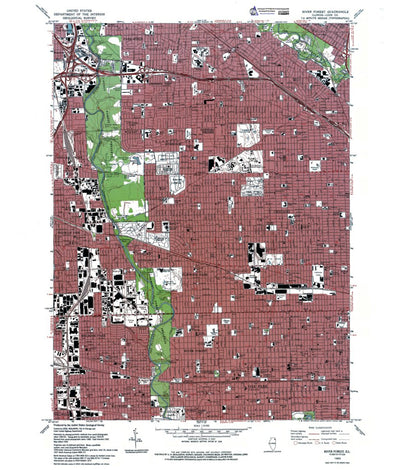 Western Michigan University IL-River Forest: Authoritative US Topos 1993 digital map