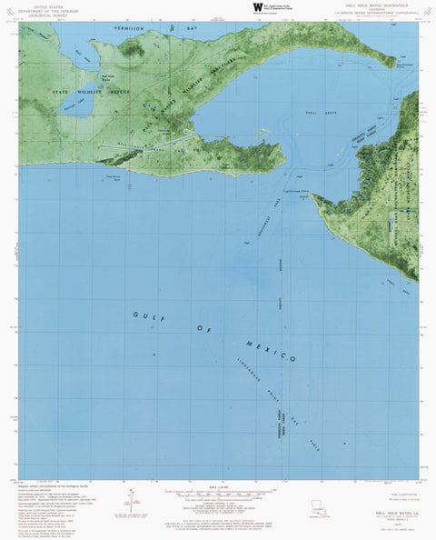Western Michigan University LA-HELL HOLE BAYOU: ORTHOPHOTOMAP 1979 digital map
