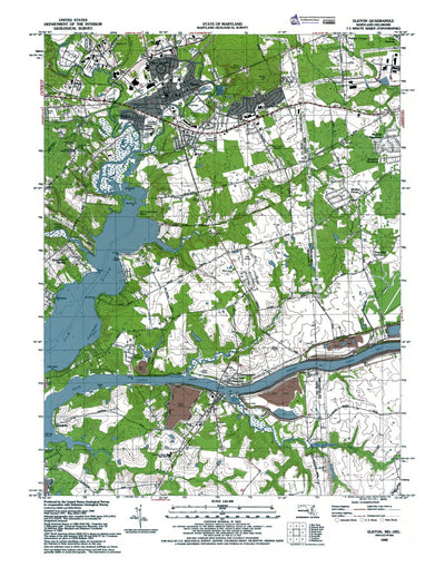Western Michigan University MD-DE-Elkton: Authoritative US Topos 1992 digital map