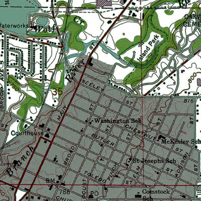 Western Michigan University MI-Adrian: Authoritative US Topos 1979 digital map