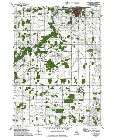 Western Michigan University MI-Alma South: Authoritative US Topos 1973 digital map