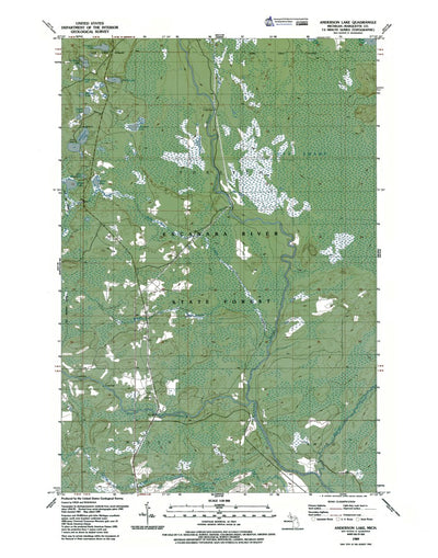 Western Michigan University MI-Anderson Lake: Authoritative US Topos 1989 digital map