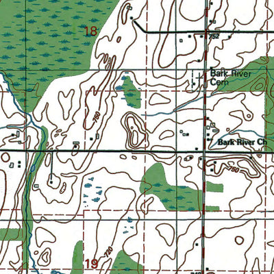 Western Michigan University MI-Bark River: Authoritative US Topos 1989 digital map