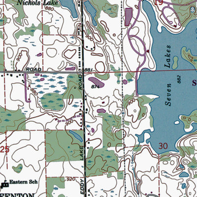 Western Michigan University MI-Fenton: Authoritative US Topos 1969 digital map