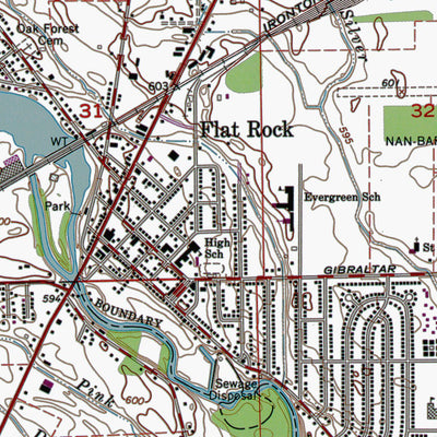 Western Michigan University MI-Flat Rock: Authoritative US Topos 1967 digital map