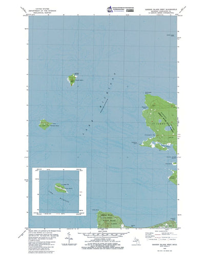 Western Michigan University MI-Garden Island Inset: Authoritative US Topos 1980 digital map
