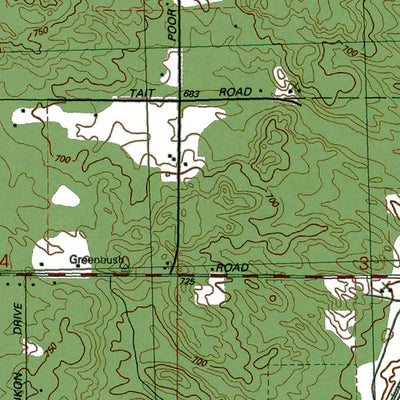 Western Michigan University MI-Greenbush: Authoritative US Topos 1989 digital map