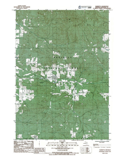 Western Michigan University MI-Harrietta: Authoritative US Topos 1987 digital map