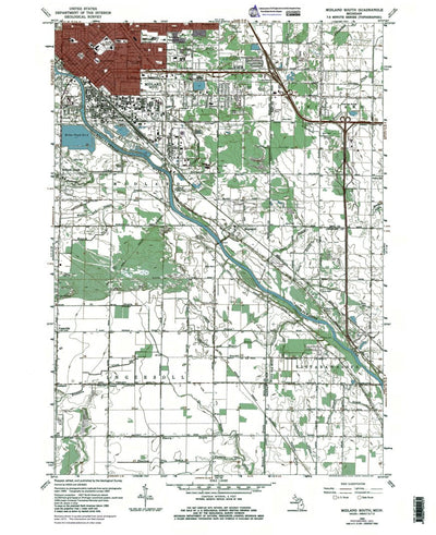 Western Michigan University MI-Midland South: Authoritative US Topos 1962 digital map