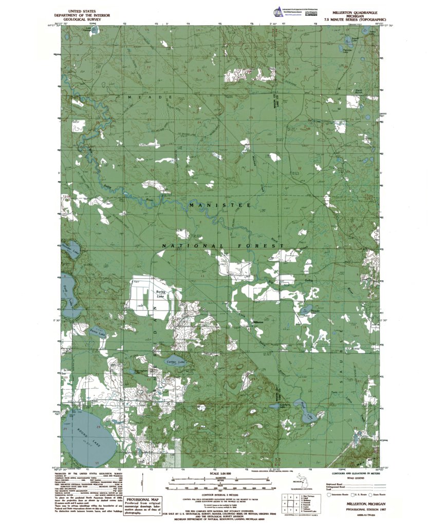 MI-Millerton: Authoritative US Topos 1987 Map by Western Michigan ...
