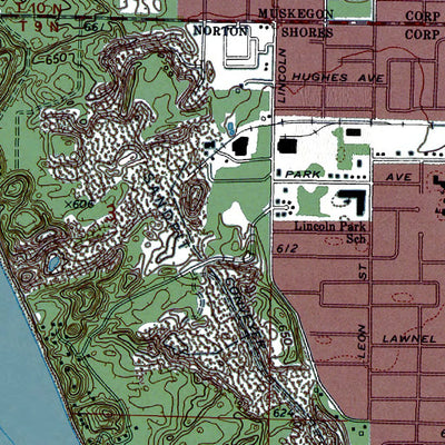 Western Michigan University MI-Muskegon West: Authoritative US Topos 1972 digital map
