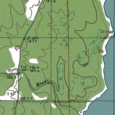 Western Michigan University MI-Ogontz: Authoritative US Topos 1985 digital map