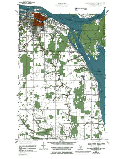 Western Michigan University MI-ONT-Sault Ste Marie South: Authoritative US Topos 1951 digital map