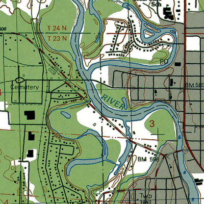 Western Michigan University MI-Oscoda: Authoritative US Topos 1989 digital map