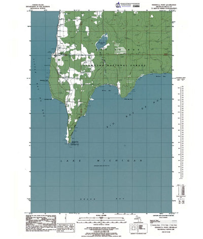 Western Michigan University MI-Peninsula Point: Authoritative US Topos 1985 digital map
