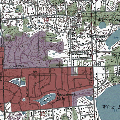 Western Michigan University MI-Pontiac South: Authoritative US Topos 1997 digital map