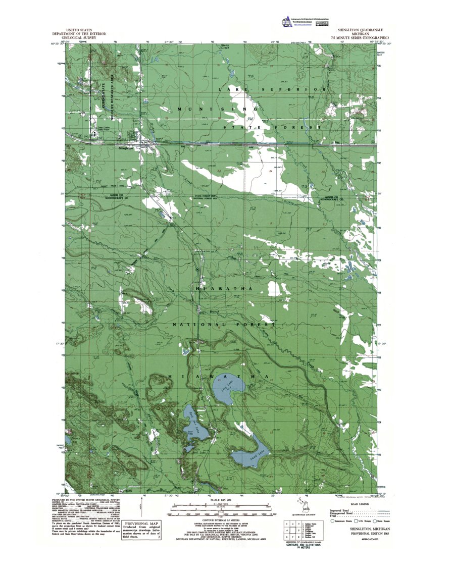 MI-Shingleton: Authoritative US Topos 1983 Map by Western Michigan ...
