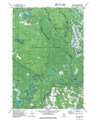 Western Michigan University MI-Smith Lake: Authoritative US Topos 1972 digital map