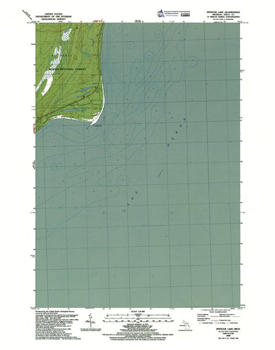 Western Michigan University MI-Spencer Lake: Authoritative US Topos 1989 digital map