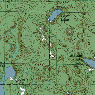 Western Michigan University MI-Stewart Lake: Authoritative US Topos 1987 digital map
