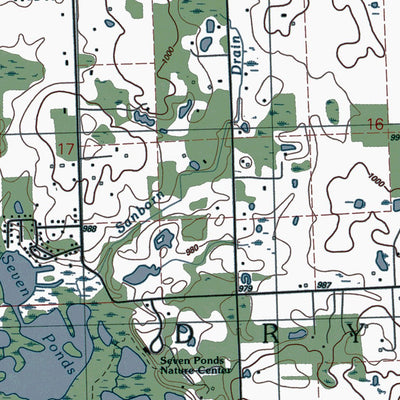 Western Michigan University MI-Thornville: Authoritative US Topos 1991 digital map