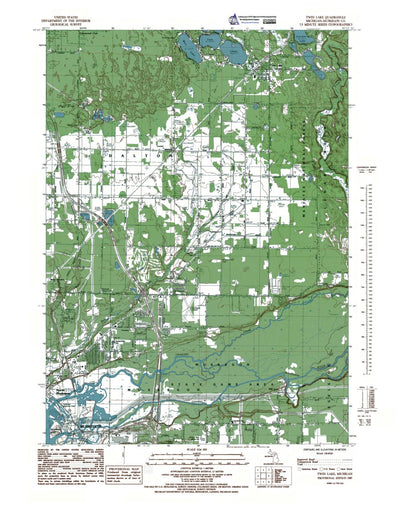 Western Michigan University MI-Twin Lake: Authoritative US Topos 1985 digital map