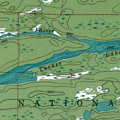 Western Michigan University MN-ONT-Gunflint Lake: Authoritative US Topos 1960 digital map
