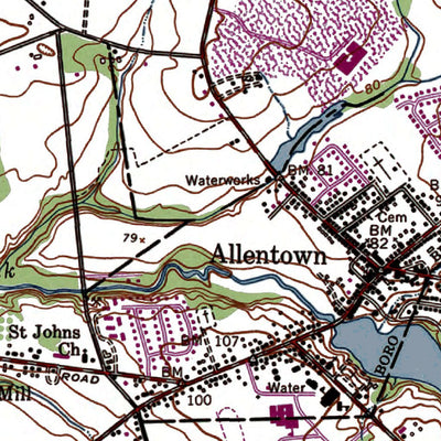 Western Michigan University NJ-Allentown: Authoritative US Topos 1956 digital map
