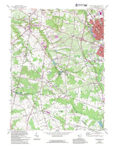 Western Michigan University NJ-Pitman West: Authoritative US Topos 1967 digital map