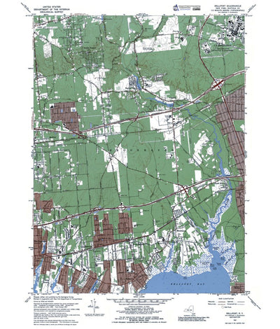 Western Michigan University NY-Bellport: Authoritative US Topos 1967 digital map