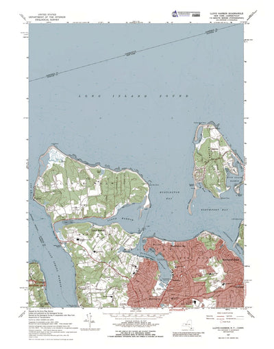Western Michigan University NY-CT-Lloyd Harbor: Authoritative US Topos 1967 digital map