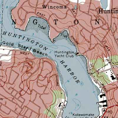 Western Michigan University NY-CT-Lloyd Harbor: Authoritative US Topos 1967 digital map