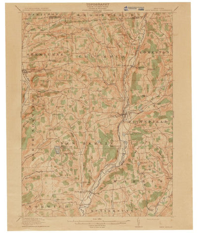 Western Michigan University NY-New Berlin: Authoritative US Topos Historic 1912 digital map