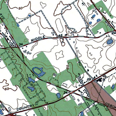 Western Michigan University NY-Riverhead: Authoritative US Topos 1956 digital map