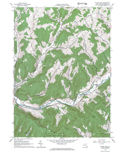 Western Michigan University NY-Walton East: Authoritative US Topos 1965 digital map