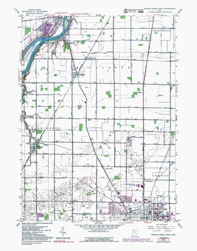 Western Michigan University OH-Bowling Green North: Authoritative US Topos 1958 digital map