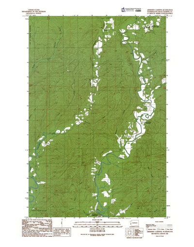 Western Michigan University WA-Aberdeen Gardens: Authoritative US Topos 1990 digital map