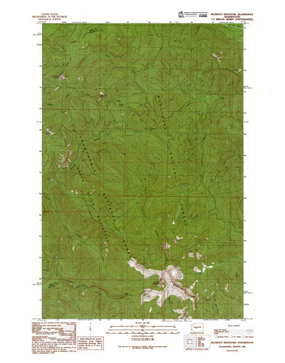 Western Michigan University WA-Blowout Mountain: Authoritative US Topos 1989 digital map