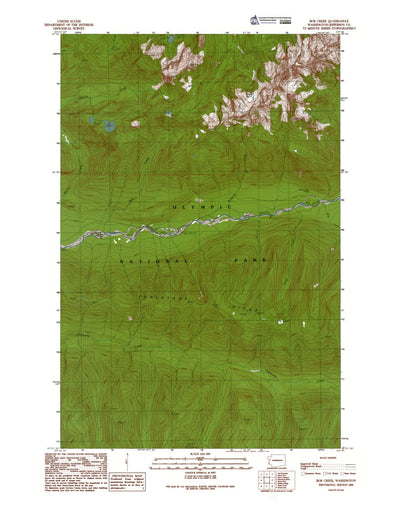 Western Michigan University WA-Bob Creek: Authoritative US Topos 1990 digital map