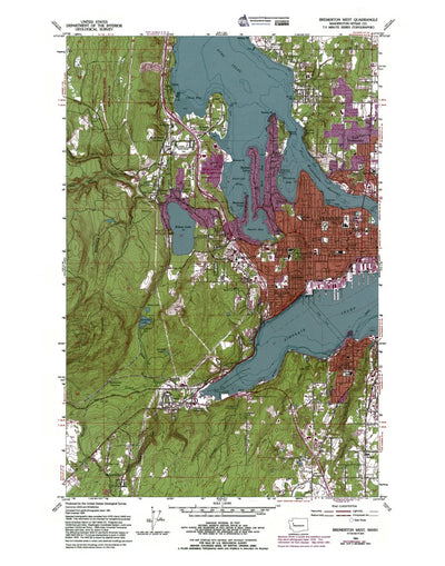 Western Michigan University WA-Bremerton West: Authoritative US Topos 1953 digital map