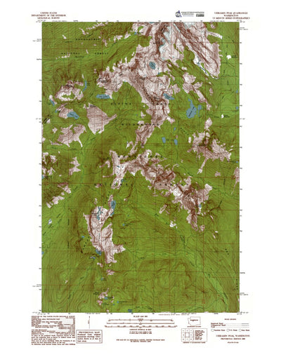 Western Michigan University WA-Chikamin Peak: Authoritative US Topos 1989 digital map