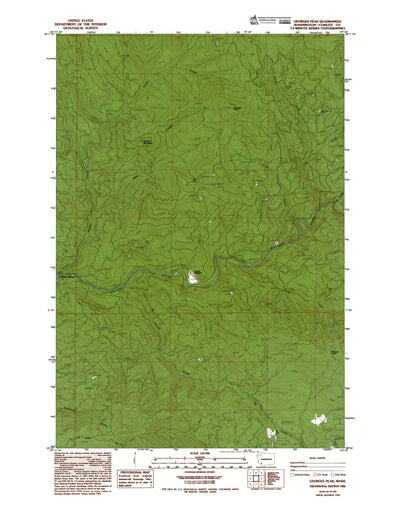 Western Michigan University WA-Georges Peak: Authoritative US Topos 1985 digital map
