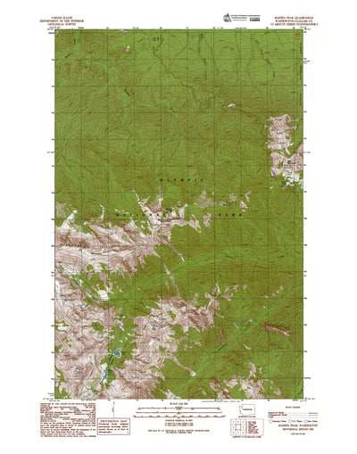 Western Michigan University WA-Maiden Peak: Authoritative US Topos 1990 digital map